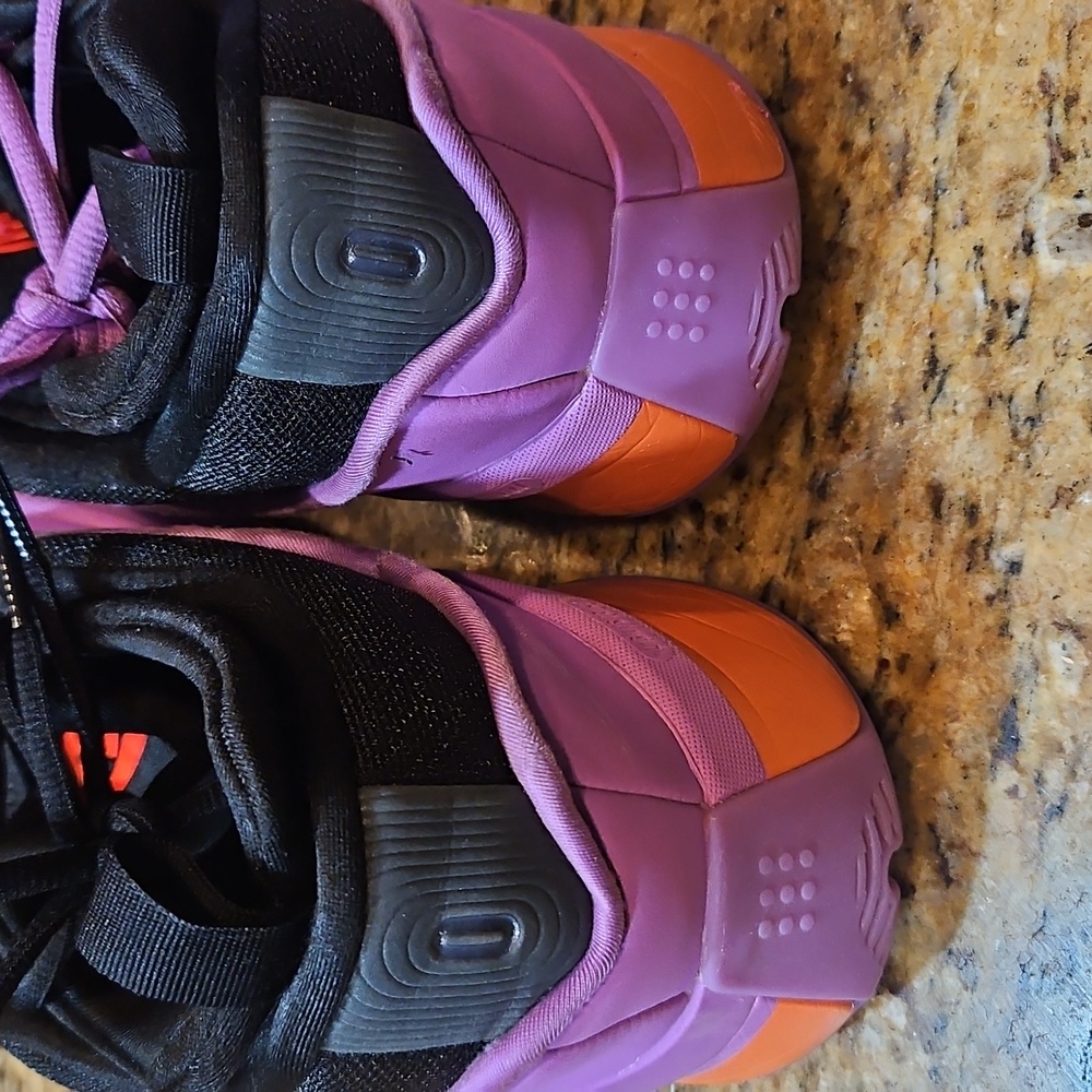 Adidas Black and Purple Athletic Shoes Basketball - Picture 3 of 5